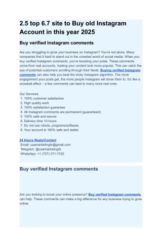 25 top 67 site to Buy old Instagram Account in this new year 2025