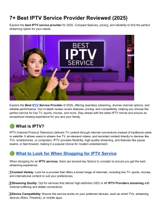 7  Best IPTV Service Provider Reviewed (2025)