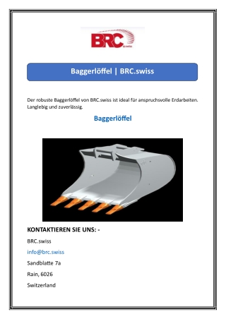 Baggerlöffel  BRC.swiss