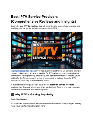 Best IPTV Service Providers (Comprehensive Reviews and Insights)