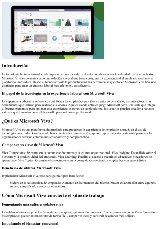 El papel de la tecnología en la experiencia laboral con Microsoft Viva