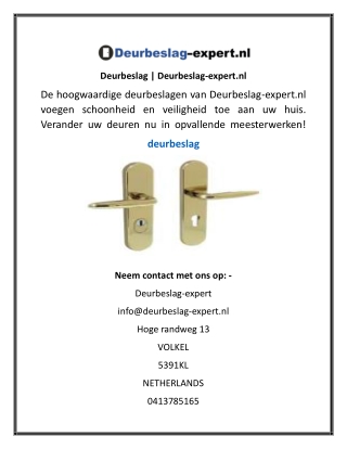 Deurbeslag  Deurbeslag-expert.nl