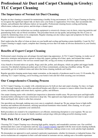 TLC Carpet Cleaning