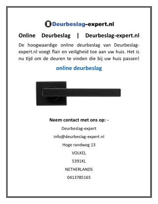 Online Deurbeslag  Deurbeslag-expert.nl