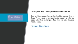 Therapy Cape Town  Daynewilliams.co.za