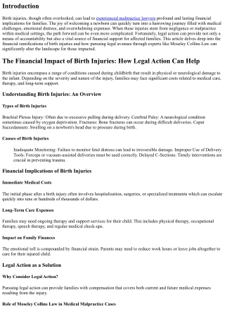 “The Financial Impact of Birth Injuries: How Legal Action Can Help”