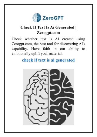 Check If Text Is Ai Generated  Zerogpt