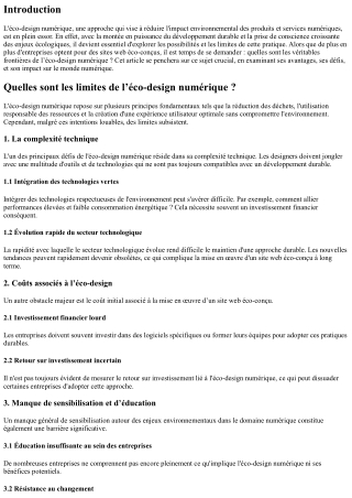 Quelles sont les limites de l’éco-design numérique ?
