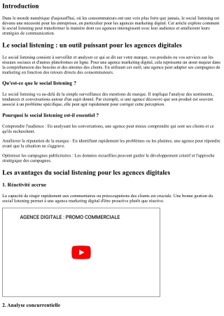 Le social listening : un outil puissant pour les agences digitales