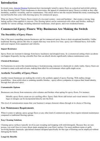 Commercial Epoxy Floors: Why Businesses Are Making the Switch