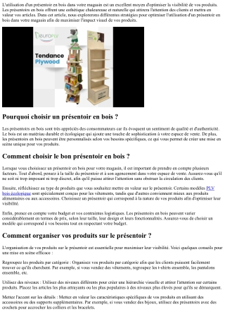 Présentoir bois pour magasin : comment optimiser la visibilité de vos produits