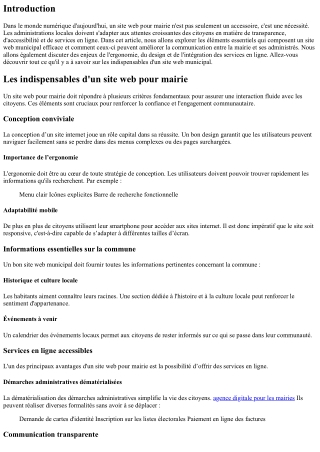 Les indispensables d'un site web municipal