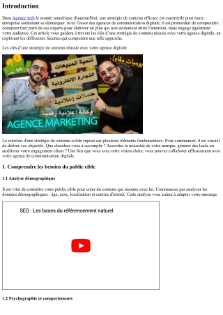 Les clés d’une stratégie de contenu réussie avec votre agence digitale