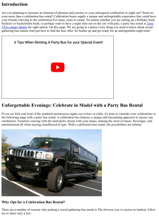 Unforgettable Evenings: Rejoice in Model with a celebration Bus Rental
