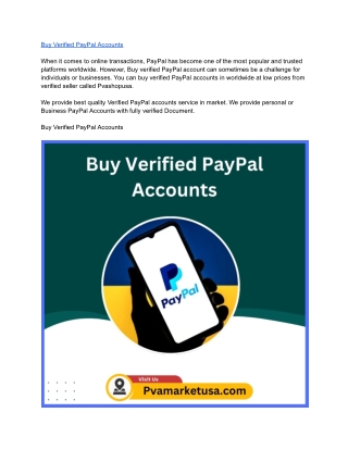 Buy Verified PayPal Accounts