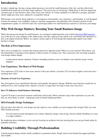 Why Web Design Matters: Boosting Your Small Business Image