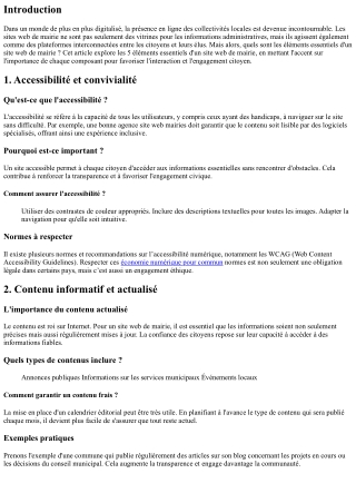 5 éléments essentiels d'un site web de mairie
