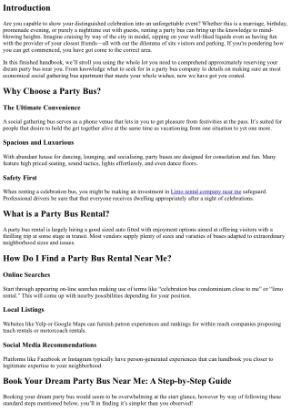 Book Your Dream Party Bus Near Me: A Step-through-Step Guide