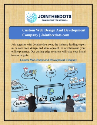 Custom Web Design And Development Company | Jointheedots.com