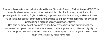 Emirates Dummy Flight Ticket Sample PDF