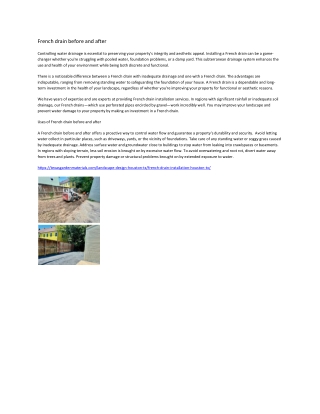 French drain before and after