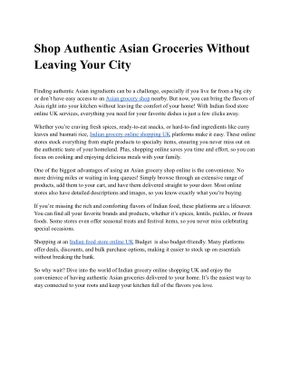 Budget Mart: Your Trusted Indian Food Store Online UK for Authentic Asian Grocer