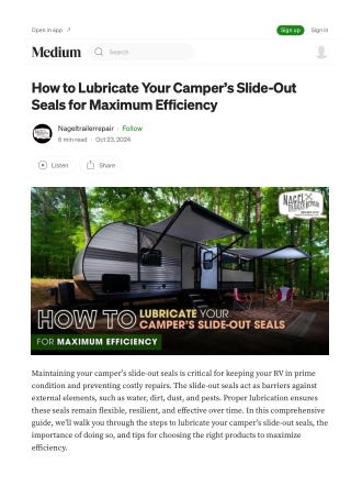 How to Lubricate Slide-Out Seals | Camper Repair Michigan