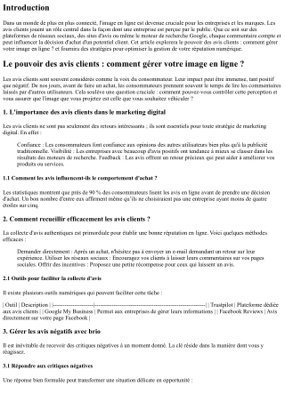 Le pouvoir des avis clients : comment gérer votre image en ligne ?