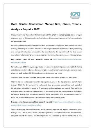 Data Center Renovation Market Size, Share, Trends, Analysis Report – 2032