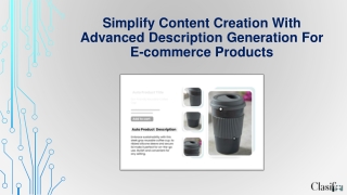 Description Generation for E-Commerce Products | ClasifAI