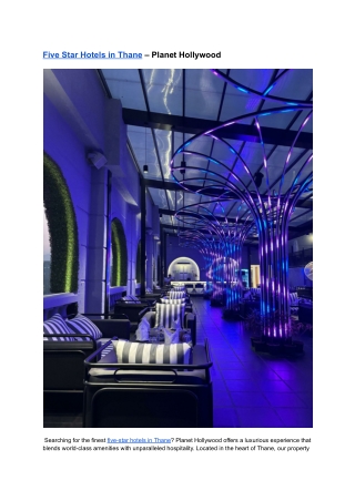 Five Star Hotels in Thane – Planet Hollywood