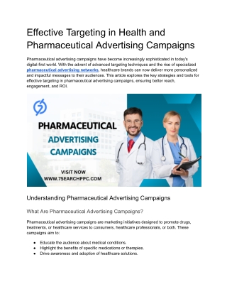 Effective Targeting in Health and Pharmaceutical Advertising Campaigns