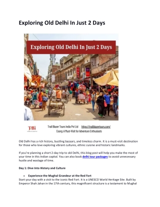 Exploring Old Delhi In Just 2 Days