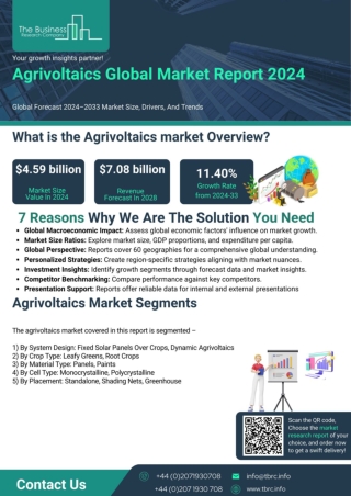 Agrivoltaics Market Report 2024 - Global Agrivoltaics Market And Growth