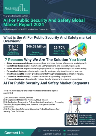 AI For Public Security And Safety Market Report 2024 - AI For Public Security An