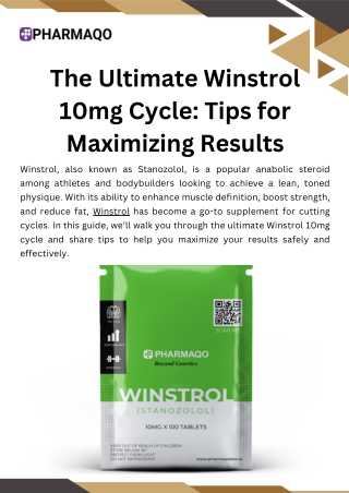 The Ultimate Winstrol 10mg Cycle Tips for Maximizing Results