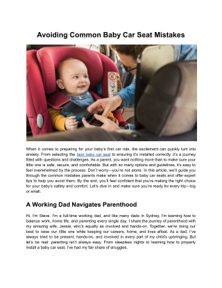 Avoiding Common Baby Car Seat Mistakes