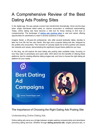 A Comprehensive Review of the Best Dating Ads Posting Sites