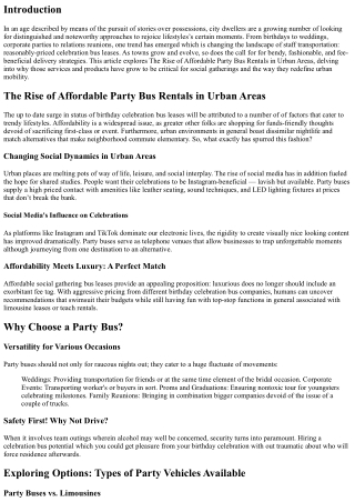 The Rise of Affordable Party Bus Rentals in Urban Areas