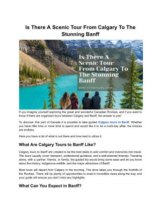 Is There A Scenic Tour From Calgary To The Stunning Banff