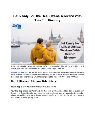 Get Ready For The Best Ottawa Weekend With This Fun Itinerary