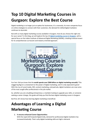 Digital Marketing Course in Gurgaon
