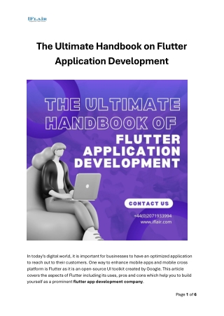 The Ultimate Handbook on Flutter Application Development