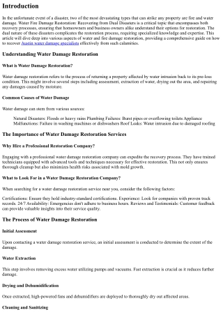 “Water Fire Damage Restoration: Recovering from Dual Disasters”