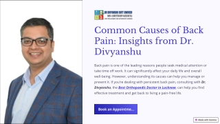 Common Causes of Back Pain: Insights from Dr. Divyanshu