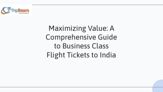 Book Business Class Flight Tickets to India with Tripbeam.ca