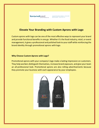 Elevate Your Branding with Custom Aprons with Logo