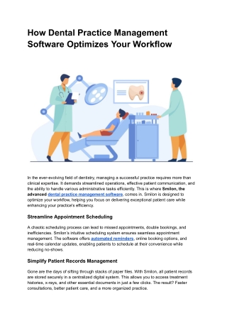 How Dental Practice Management Software Optimizes Your Workflow