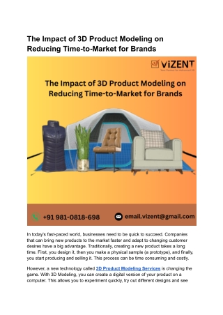 The Impact of 3D Product Modeling on Reducing Time-to-Market for Brands