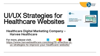 UI_UX Strategies for Healthcare Websites - Harvee Healthcare